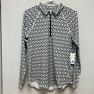 NWT Jofit Women’s Long Sleeve 1/4 Zip UV Polo-IKAT PRINT Size Small